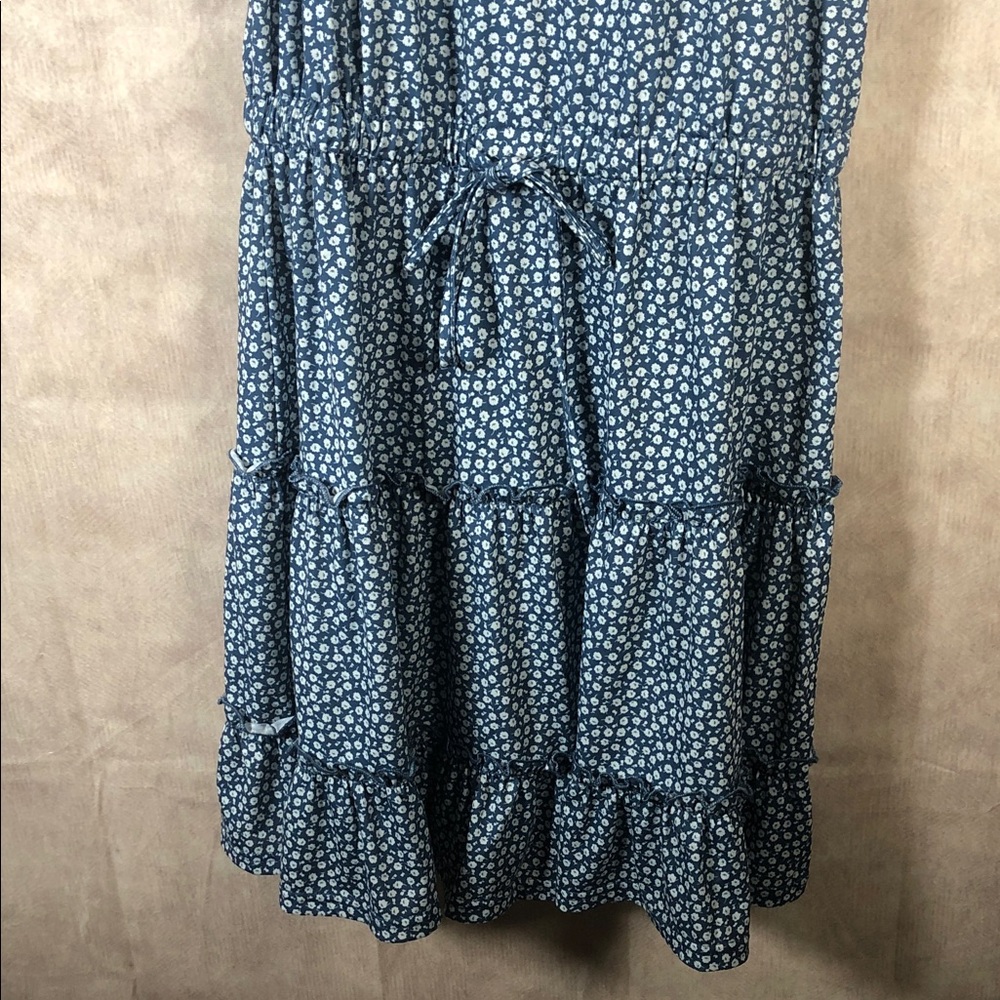 Blue Floral Ruffle Dress - Picture 4 of 6